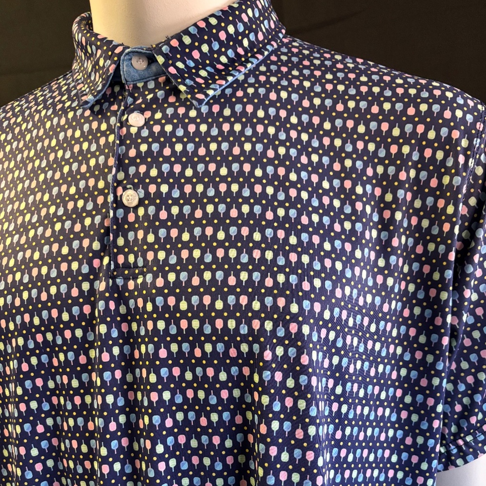 Awesome mens XXL Chaltalk Sports golf polo with Pickleball pattern